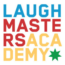 Profile laugh masters type logo